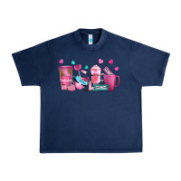Navy lash hustler with eyelashes coffee cups Urban Heavy Tee - NancyCooperArtShop