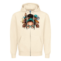 Sandshell american football messy bun Zipper Hoodie - texasbilliewilder