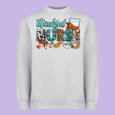 Thankful Nurse Heavyweight Sweatshirt Designed By Bundleandbundleshop