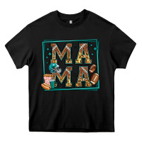Black american football mama Heavy Core Tee - Jasminsmagicworld