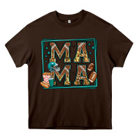 Chocolate Brown american football mama Heavy Core Tee - Jasminsmagicworld