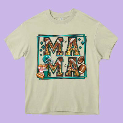 American Football Mama Heavy Core Tee Designed By Jasminsmagicworld