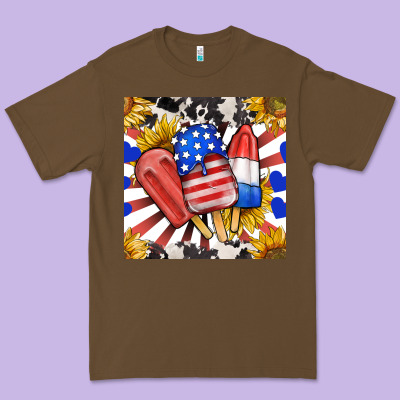 Patriotic Popsicles And Sunflowers Premium Tee Designed By Bundleandbundleshop