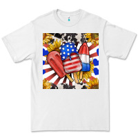 White patriotic popsicles and sunflowers Premium Tee - BundleAndBundleShop