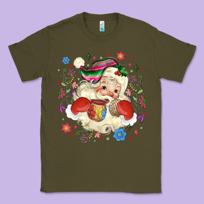 Mexican Christmas Santa Classic Tee Designed By Maliassmallbusiness