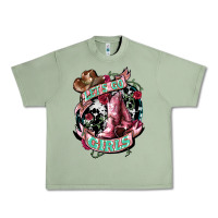 Oil Green lets go girls cowboy boots cowgirl Urban Heavy Tee - NancyCooperArtShop