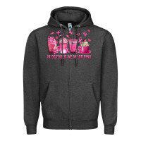 Charcoal Heather In October We Wear Pink with Breast Cancer Coffee Zipper Hoodie - texasbilliewilder