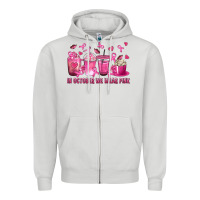 Dove Grey In October We Wear Pink with Breast Cancer Coffee Zipper Hoodie - texasbilliewilder