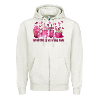 In October We Wear Pink With Breast Cancer Coffee Zipper Hoodie | Teevron