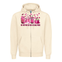Sandshell In October We Wear Pink with Breast Cancer Coffee Zipper Hoodie - texasbilliewilder