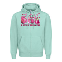Seafoam In October We Wear Pink with Breast Cancer Coffee Zipper Hoodie - texasbilliewilder