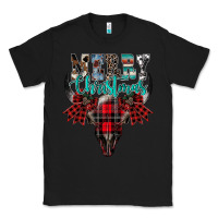 Black merry christmas bull skull Classic Tee - CowhideDigitalArt