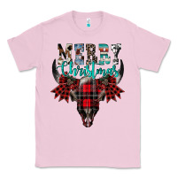 Bubblegum Pink merry christmas bull skull Classic Tee - CowhideDigitalArt