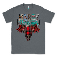 Charcoal Heather merry christmas bull skull Classic Tee - CowhideDigitalArt
