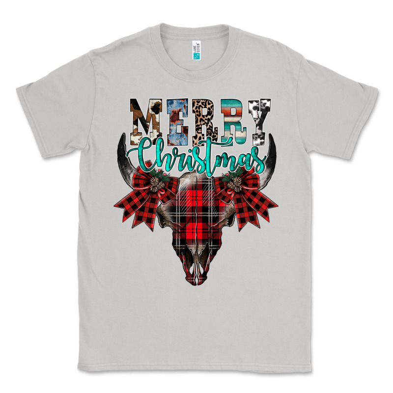 Merry Christmas Bull Skull Classic Tee by CowhideDigitalArt | Teevron