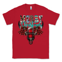 Red merry christmas bull skull Classic Tee - CowhideDigitalArt