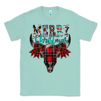 Seafoam merry christmas bull skull Classic Tee - CowhideDigitalArt