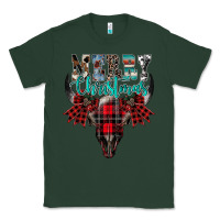 Sports Green merry christmas bull skull Classic Tee - CowhideDigitalArt