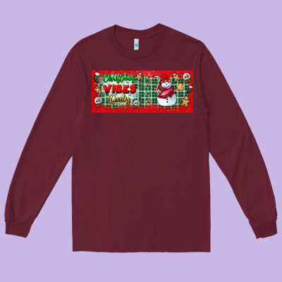 Christmas Vibes Only Long Sleeve Tee Designed By Bundleandbundleshop