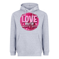 Heather Grey Love more worry less Valentine's Day Heavyweight Hoodie - HowdyJamesFarm