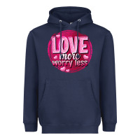 Navy Love more worry less Valentine's Day Heavyweight Hoodie - HowdyJamesFarm
