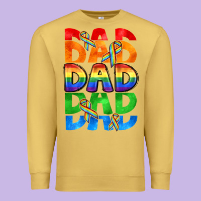 Dad Dad Dad Pride Premium Sweatshirt Designed By Cowgirlartshop