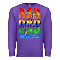 Purple Dad dad dad pride Premium Sweatshirt - CowGirlArtShop