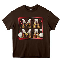 Chocolate Brown volleyball mama Heavy Core Tee - Jasminsmagicworld