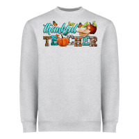 Heather Grey thankful teacher Heavyweight Sweatshirt - BundleAndBundleShop