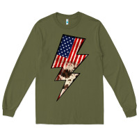 Army Green Lightning Bolt Long Sleeve Tee - JahusDesignShop