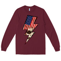Burgundy Lightning Bolt Long Sleeve Tee - JahusDesignShop