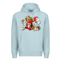 Blue Mist christmas joy girl gnome Premium Hoodie - CowGirlArtShop
