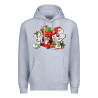 Heather Grey christmas joy girl gnome Premium Hoodie - CowGirlArtShop