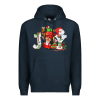 Navy christmas joy girl gnome Premium Hoodie - CowGirlArtShop
