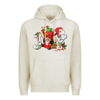 Oatmeal Heather christmas joy girl gnome Premium Hoodie - CowGirlArtShop