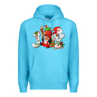 Ocean Blue christmas joy girl gnome Premium Hoodie - CowGirlArtShop