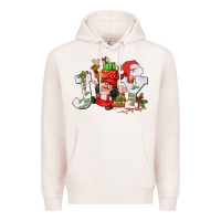 Pale Pink christmas joy girl gnome Premium Hoodie - CowGirlArtShop