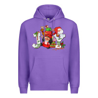 Purple christmas joy girl gnome Premium Hoodie - CowGirlArtShop