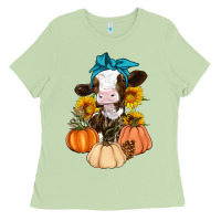 Matcha Cow Fall Pumpkin Ladies Tee - Artiststas