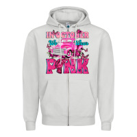 Dove Grey In October We Wear Pink Truck Zipper Hoodie - texasbilliewilder