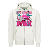 Oatmeal Heather In October We Wear Pink Truck Zipper Hoodie - texasbilliewilder