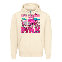 Sandshell In October We Wear Pink Truck Zipper Hoodie - texasbilliewilder