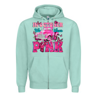 Seafoam In October We Wear Pink Truck Zipper Hoodie - texasbilliewilder