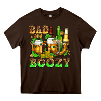 Chocolate Brown bad and boozy with beer Heavy Core Tee - AdoDesignShop
