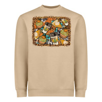 Mushroom autumn distressed background Heavyweight Sweatshirt - BundleAndBundleShop