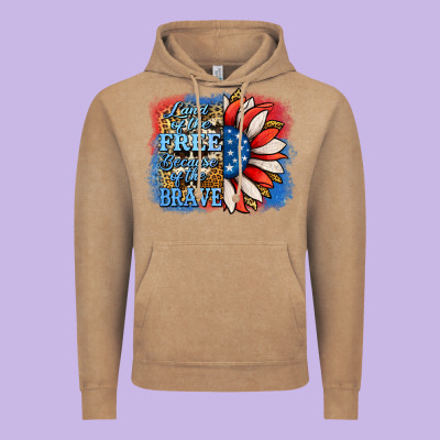 Patriotic Sunflower Land Of The Free Vintage Hoodie Designed By Jasminsmagicworld