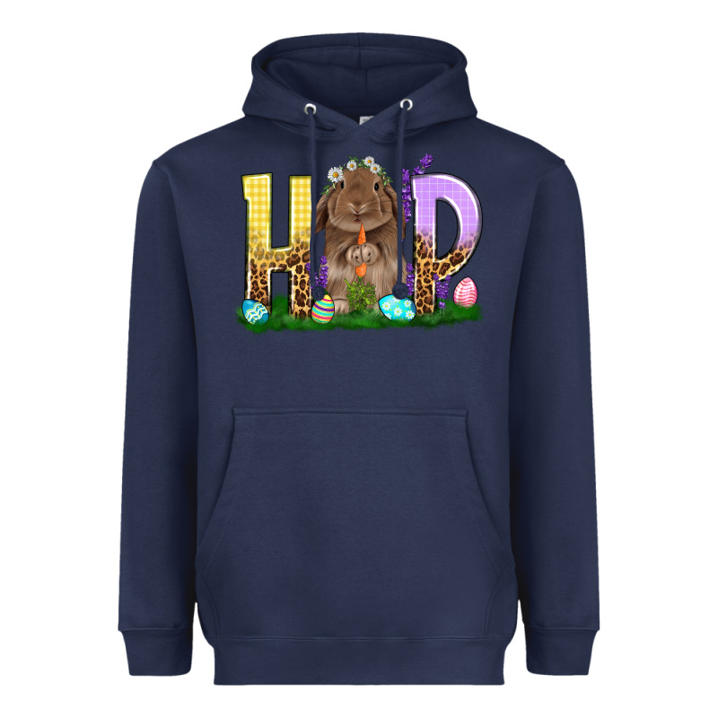 Hop Rabbit Easter Day Heavyweight Hoodie by HowdyJamesFarm | Teevron