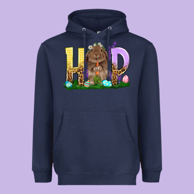 Hop Rabbit Easter Day Heavyweight Hoodie Designed By Howdyjamesfarm