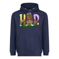 Navy Hop Rabbit Easter Day Heavyweight Hoodie - HowdyJamesFarm