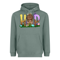Sage Hop Rabbit Easter Day Heavyweight Hoodie - HowdyJamesFarm